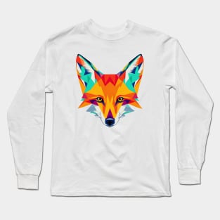 Colorful Fox Face Long Sleeve T-Shirt